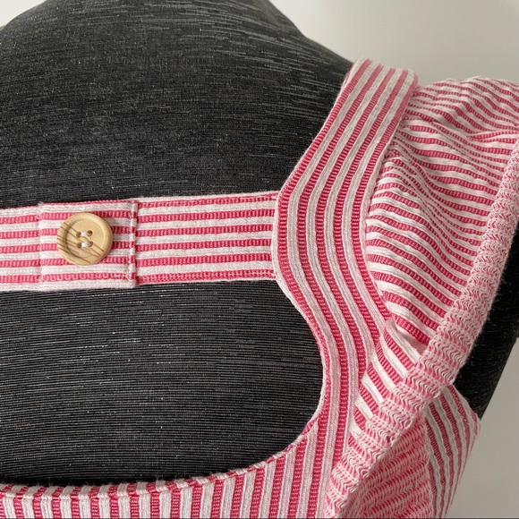 Zara Red White Striped Ruffled Crop Top - Picture 8 of 9